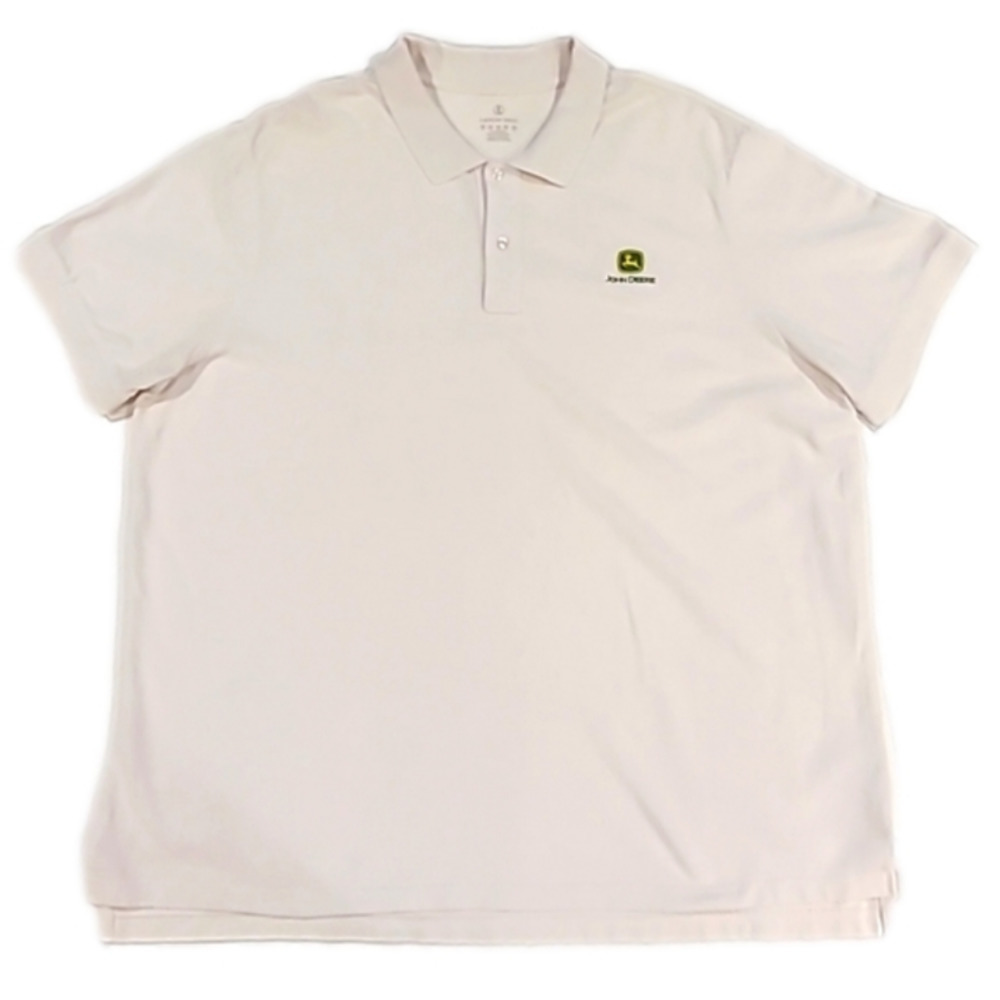 𝅺lands' End White John Deere Polo Shirt